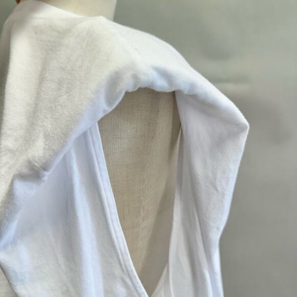 Babaton Shoulder Pad Cropped Muscle Tee in White  Size Large NWT Cotton - Picture 7 of 13